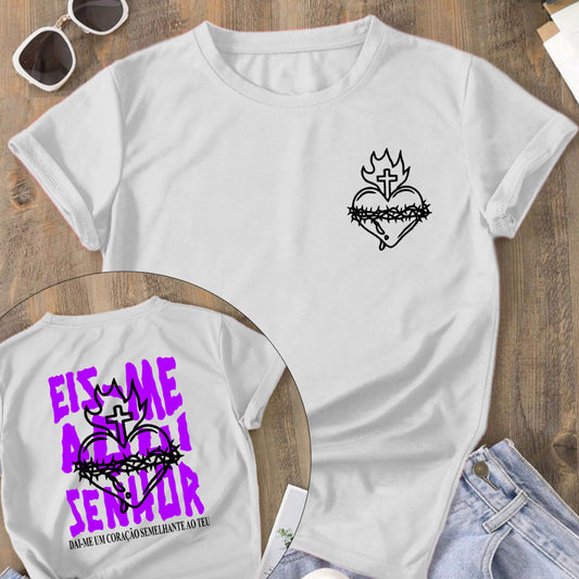 Camiseta frase "Eis-me Aqui Senhor"
