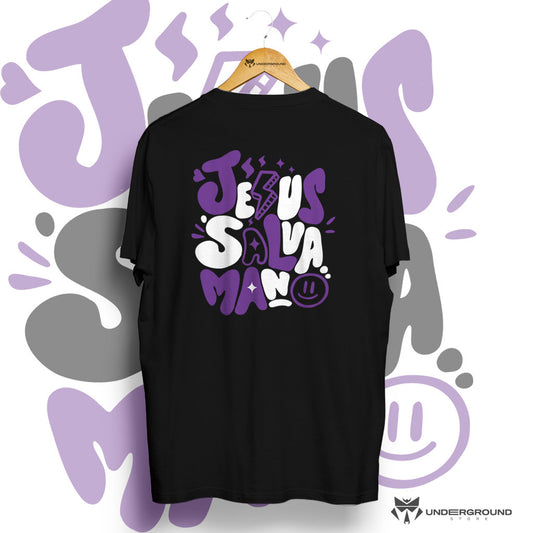 Camiseta Frase "Jesus Salva Mano"