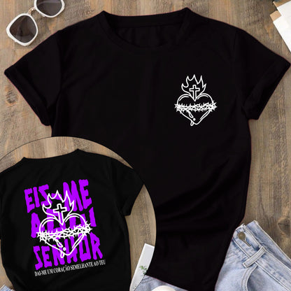 Camiseta frase "Eis-me Aqui Senhor"