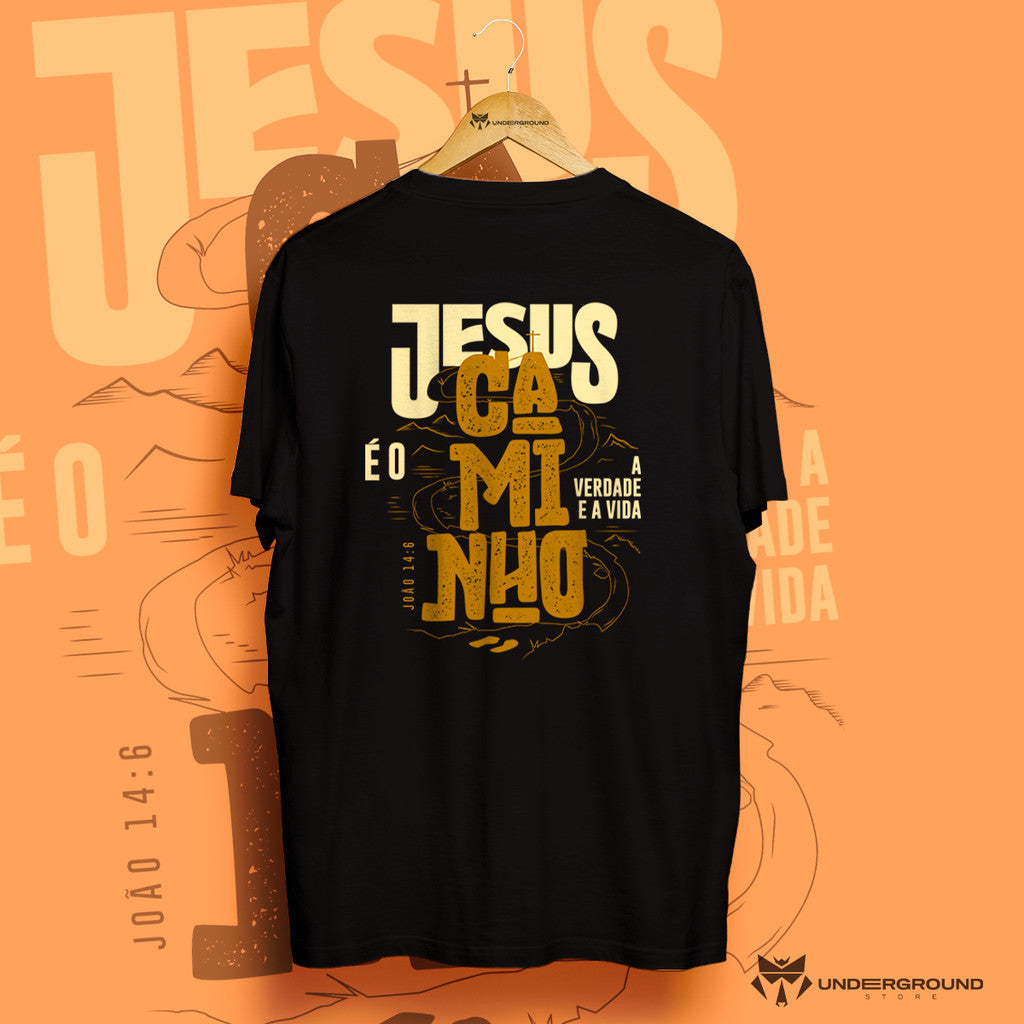 Camiseta Unissex Streetwear - Frase "Jesus è o Caminho"
