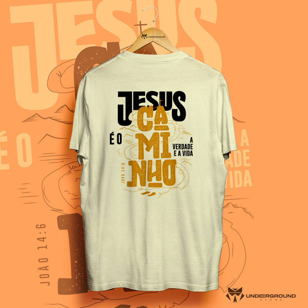 Camiseta Unissex Streetwear - Frase "Jesus è o Caminho"